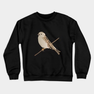 House Sparrow Bird on a Twig Crewneck Sweatshirt